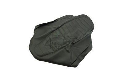 Housse de selle,  convient pour SS50 K3 noir, passepoil noir, texte argenté, modèle long