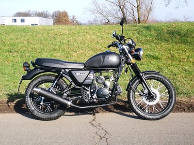Pot d'échappement sportif, AGM Cafe Racer, Skyteam Classic, noir mat