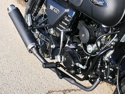 Pot d'échappement sportif, AGM Cafe Racer, Skyteam Classic, noir mat